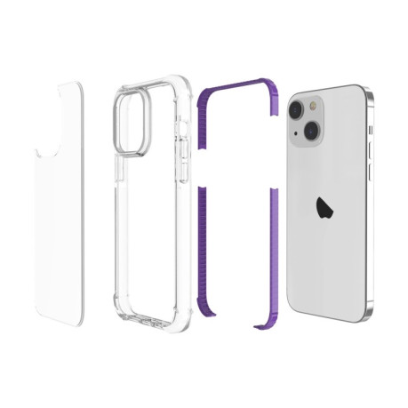 Протиударний акриловий чохол Four-corner на iPhone 15 Plus -прозоро-фиолетовий