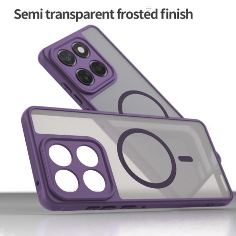 Противоударный чехол Fan Dun Series TPU Hybrid PC Frosted Magsafe для Motorola Edge 60 - фіолетовий