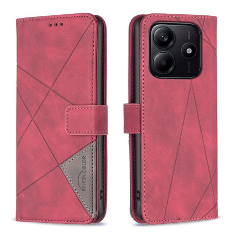 Чохол-книжка Rhombus Texture для Xiaomi Redmi Note 14 4G - червоний