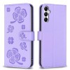 Чехол-книжка Four-leaf Clasp Embossed на Samsung Galaxy A55 - фиолетовый