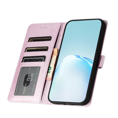 Чехол-книжка Silk Texture Horizontal Flip Leather для OnePlus 13 - розовый