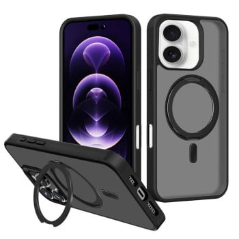 Протиударний чохол Kalebol Rotating Holder MagSafe PC Hybrid TPU для iPhone 17 - чорний