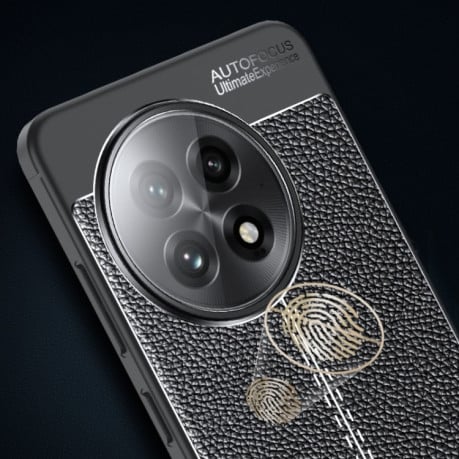 Противоударный чехол Litchi Texture на OnePlus 13R/Ace 5/Ace 5 Pro  - черный