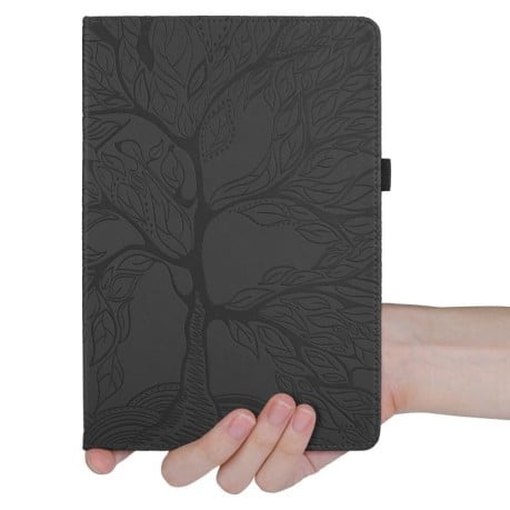 Чехол-книжка Tree Life Embossed Rotation Leather на Xiaomi Redmi Pad 2 SE 9.7 2026 — чёрный