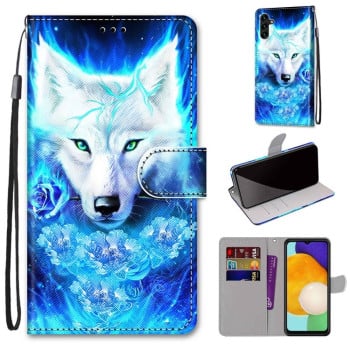 Чехол-книжка Coloured Drawing Cross для Samsung Galaxy A04s/A13 5G - Dick Rose Wolf