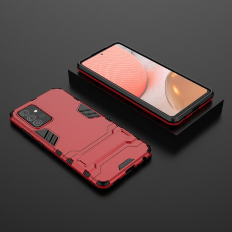 Противоударный чехол Invisible Holder на Samsung Galaxy A72 - красный