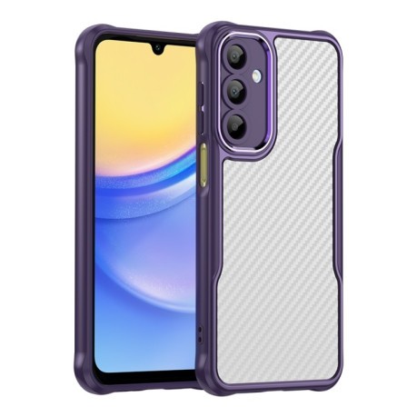 Ударозащитный чехол Carbon Fiber Texture Translucent на Samsung Galaxy A16 5G - фиолетовый