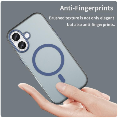 Противоударный чехол MagSafe Frosted Translucent TPU + PC для iPhone 17 - синий