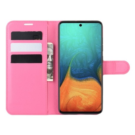 Чохол-книжка Litchi Texture Samsung Galaxy A71 - рожевий