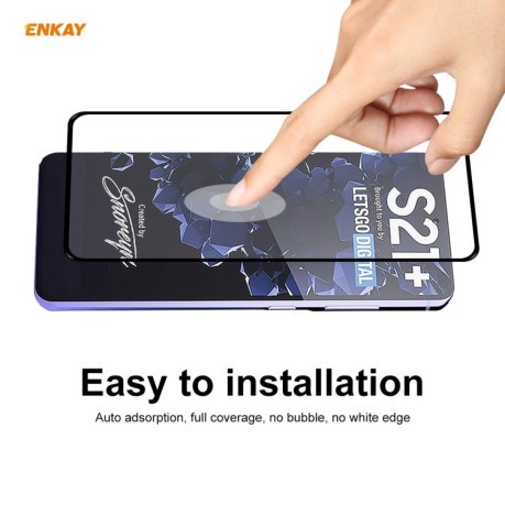 Защитное стекло ENKAY Hat-prince Full Glue 0.26mm 9H 3D на Samsung Galaxy S21 Plus - черное