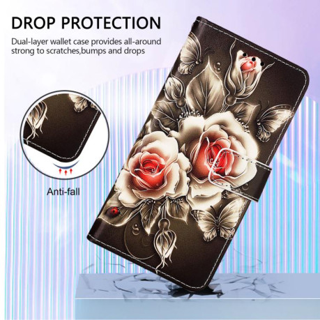 Чохол-книжка Colored Drawing Pattern Plain Weave Leather для Xiaomi Redmi Note 14 Pro 5G/Poco X7 - Black And White Tiger