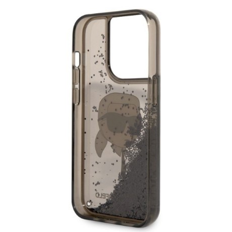 Оригінальний чохол Karl Lagerfeld Glitter Karl's Head для iPhone 14 Pro Max - black