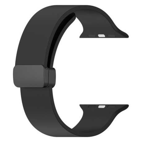 Силиконовый ремешок Magnetic Black Buckle Smooth для Apple Watch Series 8/7 45mm /44mm /42mm - черный