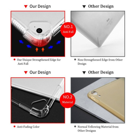 Противоударный прозрачный силиконовый чехол Full Thicken Corners на iPad 9.7 2018/2017 / Pro 9.7 / Air 2 / Air - розовый