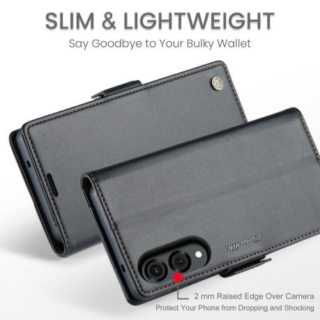 Чохол-книжка CaseMe 023 Butterfly Buckle Litchi RFID Anti-theft Leather для Samsung Galaxy S25 Edge 5G - чорний