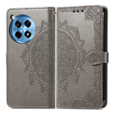 Чохол-книжка Mandala Embossing Pattern на OnePlus Ace 3 Pro - сірий