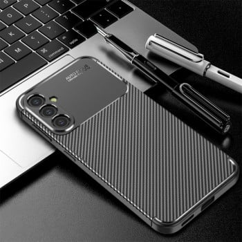 Ударозащитный чехол HMC Carbon Fiber Texture на Samsung Galaxy S24+ 5G - черный