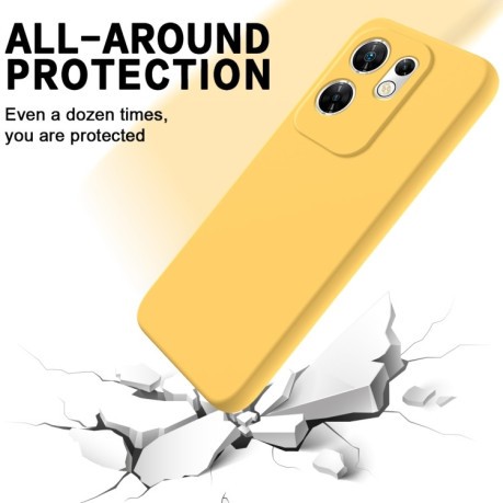 Силиконовый чехол Solid Color Liquid Silicone на Infinix Zero 30 4G - желтый