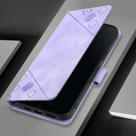Чехол-книжка Skin-feel Embossed для Xiaomi Poco F6 5G - фиолетовый