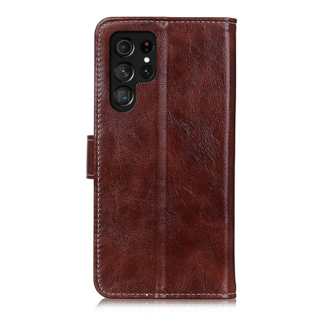 Чехол-книжка Magnetic Retro Crazy Horse Texture на Samsung Galaxy S25 Ultra 5G - коричневый
