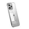 Противоударный чехол SULADA Electroplated Transparent Glittery TPU для iPhone 15 Pro Max - серебристый