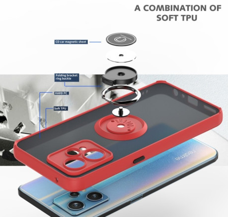 Протиударний чохол Q Shadow 1 Series для Realme 9 Pro - чорно-червоний