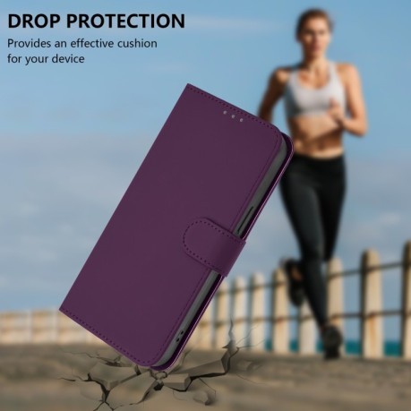 Чехол-книжка Skin Feel Solid Color Leather для Infinix Note 40 4G - фиолетовый