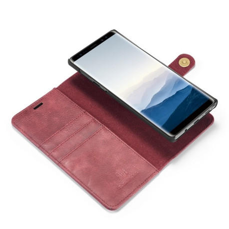 Шкіряний чохол-книжка DG.MING Crazy Horse Texture із вбудованим магнітом на Samsung Galaxy Note 9 червоний