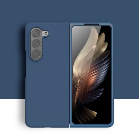 Силиконовый чехол Silicone Skin Feel Folding для Samsung Galaxy Fold 6 - синий