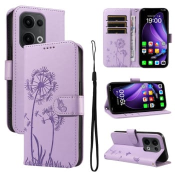Чехол-книжка Dandelion Embossed Pattern Flip Leather для OPPO Reno13 Global - фиолетовый