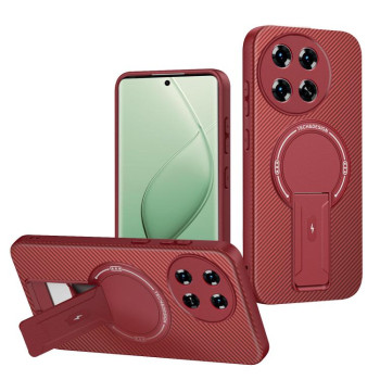 Противоударный чехол Carbon Fiber Texture (MagSafe) на Tecno Spark 30 Pro 4G — красный