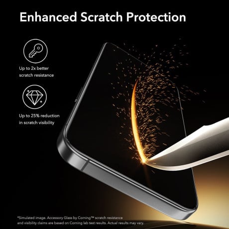 Защитное стекло ESR UltraFit Armorite Pro Tempered Glass на iPhone 16 Pro / 17 - Transparent