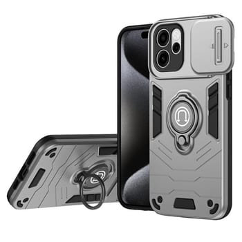 Протиударний чохол Sliding Camshield Ring Holder на OPPO Reno15 F 5G / Reno 15c India — сірий