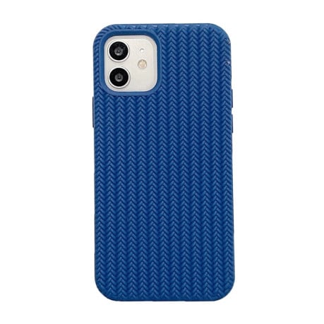 Противоударный чехол Herringbone Texture для iPhone 11 - темно-синий