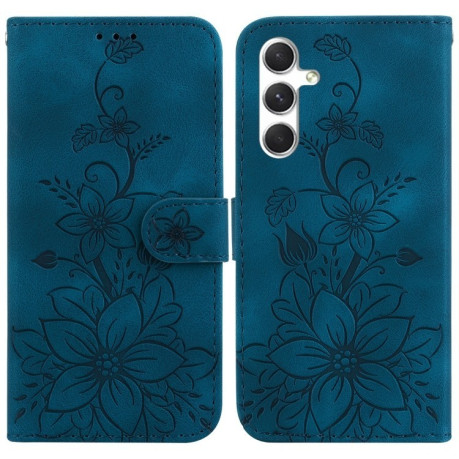 Чехол-книжка Lily Embossed Leather для  Samsung Galaxy S25+ 5G 5G - синий