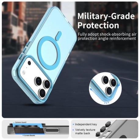 Чехол Candy с Magsafe гибрид на iPhone 17 Pro Max - синий