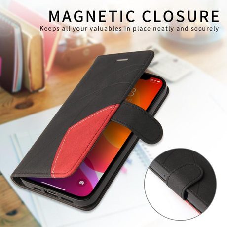 Чохол-книжка Dual-color 9 Card Slots Zipper Wallet Leather на Motorola Edge 70 Pro 5G — чорний