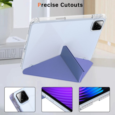 Чехол-книжка Clear Acrylic Demation Leather для Xiaomi Pad 7 / 7 Pro - фиолетовый