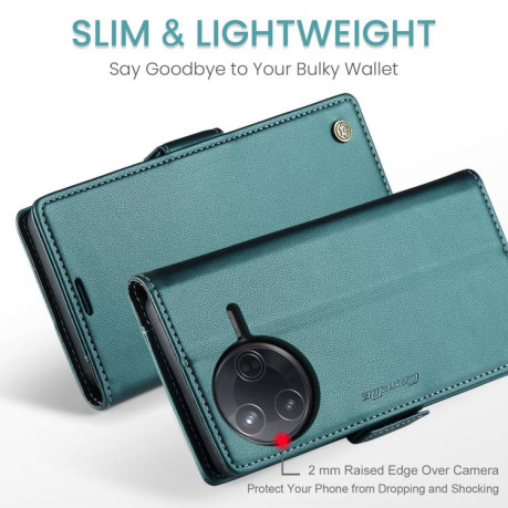 Чехол-книжка CaseMe 023 Butterfly Buckle Litchi Texture RFID Anti-theft Leather для Xiaomi Poco F7 Pro / F7 Ultra - зеленый