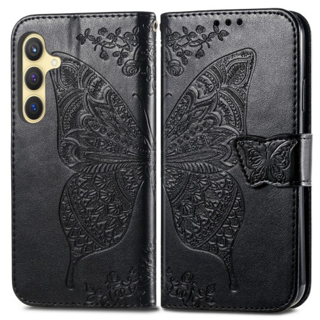 Чохол-книжка Butterfly Love Flower Embossed на Samsung Galaxy S24+ - чорний