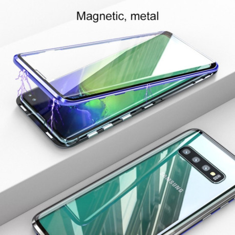 Двусторонний магнитный чехол Magnetic Angular Frame Tempered Glass на Samsung Galaxy S9 Plus - черный