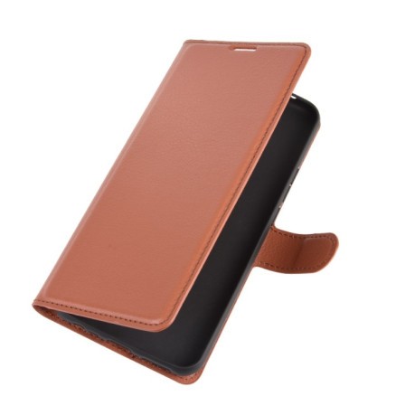 Чехол-книжка Litchi Texture на Xiaomi Redmi 9 - коричневый