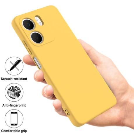 Силиконовый чехол Solid Color Liquid Silicone на OPPO A5x 4G / 5G - желтый