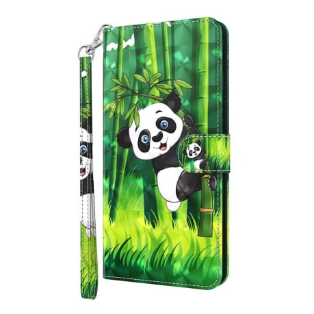 Чохол-книжка 3D Painting для Samsung Galaxy A04S/A13/A13 5G - Panda Climbing Bamboo