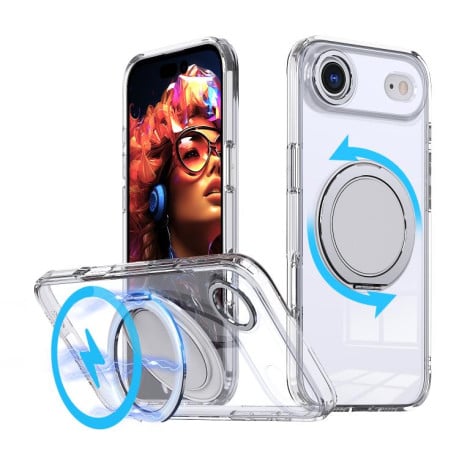 Чохол Kalebol з підставкою 360 та MagSafe на iPhone Air - прозорий