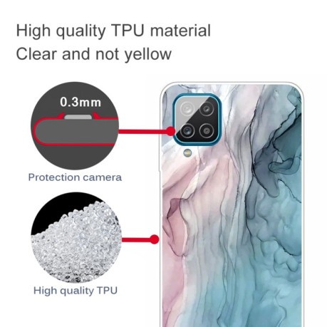 Противоударный чехол Marble Pattern для Samsung Galaxy A12 - Abstract Gray