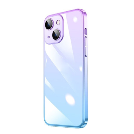 Противоударный чехол Electroplated Gradient для iPhone 14 - фиолетово-синий
