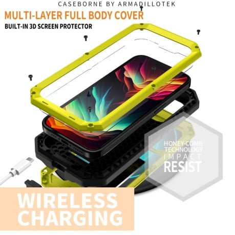 Протиударний чохол R-JUST Sliding для iPhone 15 Pro Max – жовтий