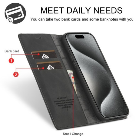 Чохол-книжка LCIMEEKE Strong для iPhone 16 Pro - чорний