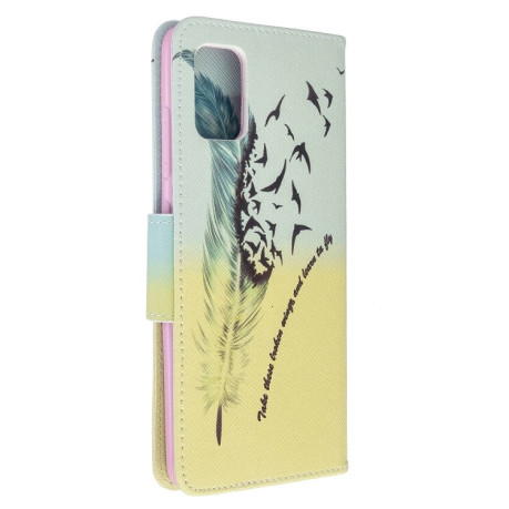 Чехол Colored Drawing Series на Samsung Galaxy A51 (Feather)